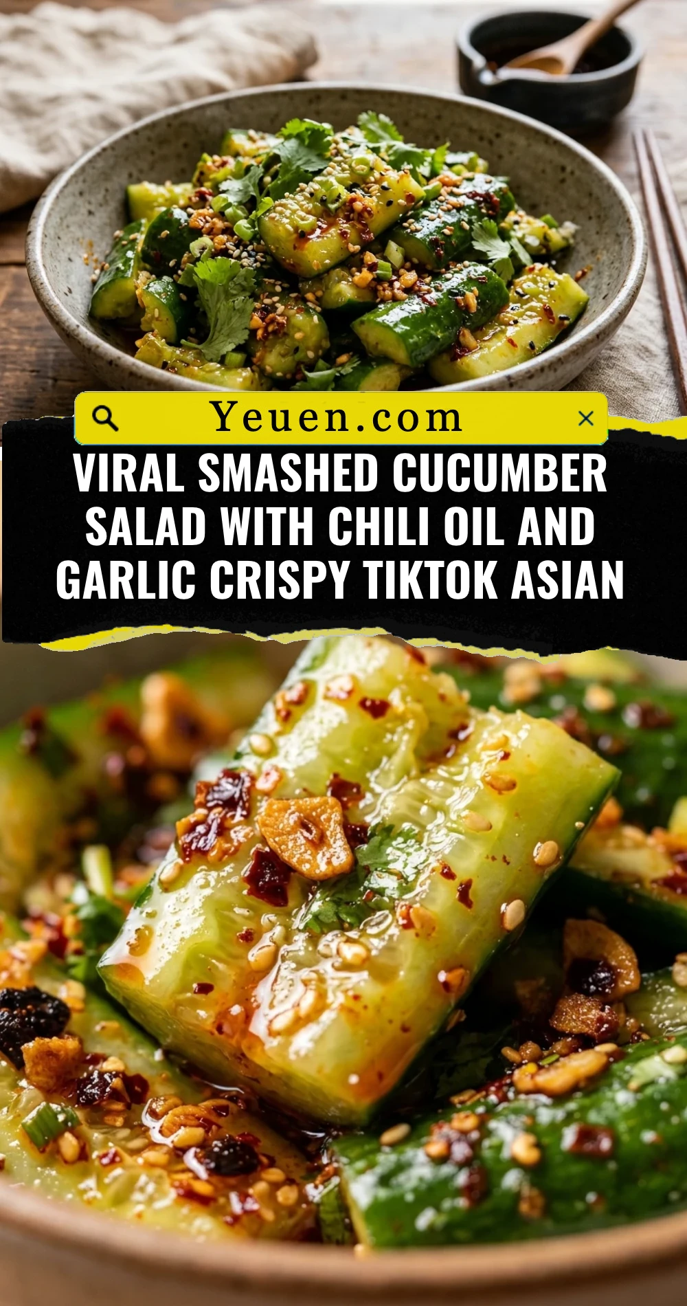 Viral Smashed Cucumber Salad With Chili Oil And Garlic Crispy TikTok Asian