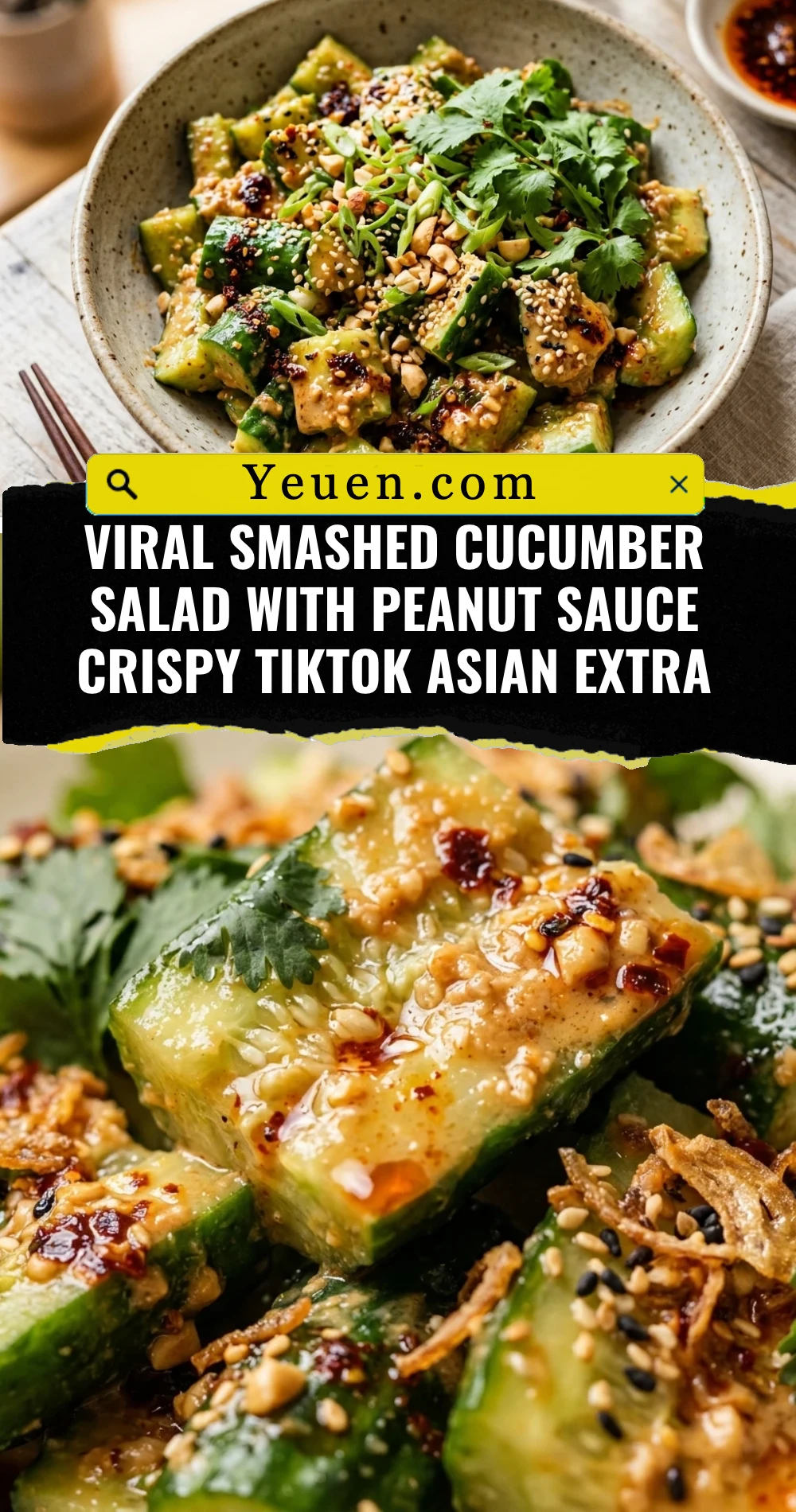 Viral Smashed Cucumber Salad With Peanut Sauce Crispy TikTok Asian Extra