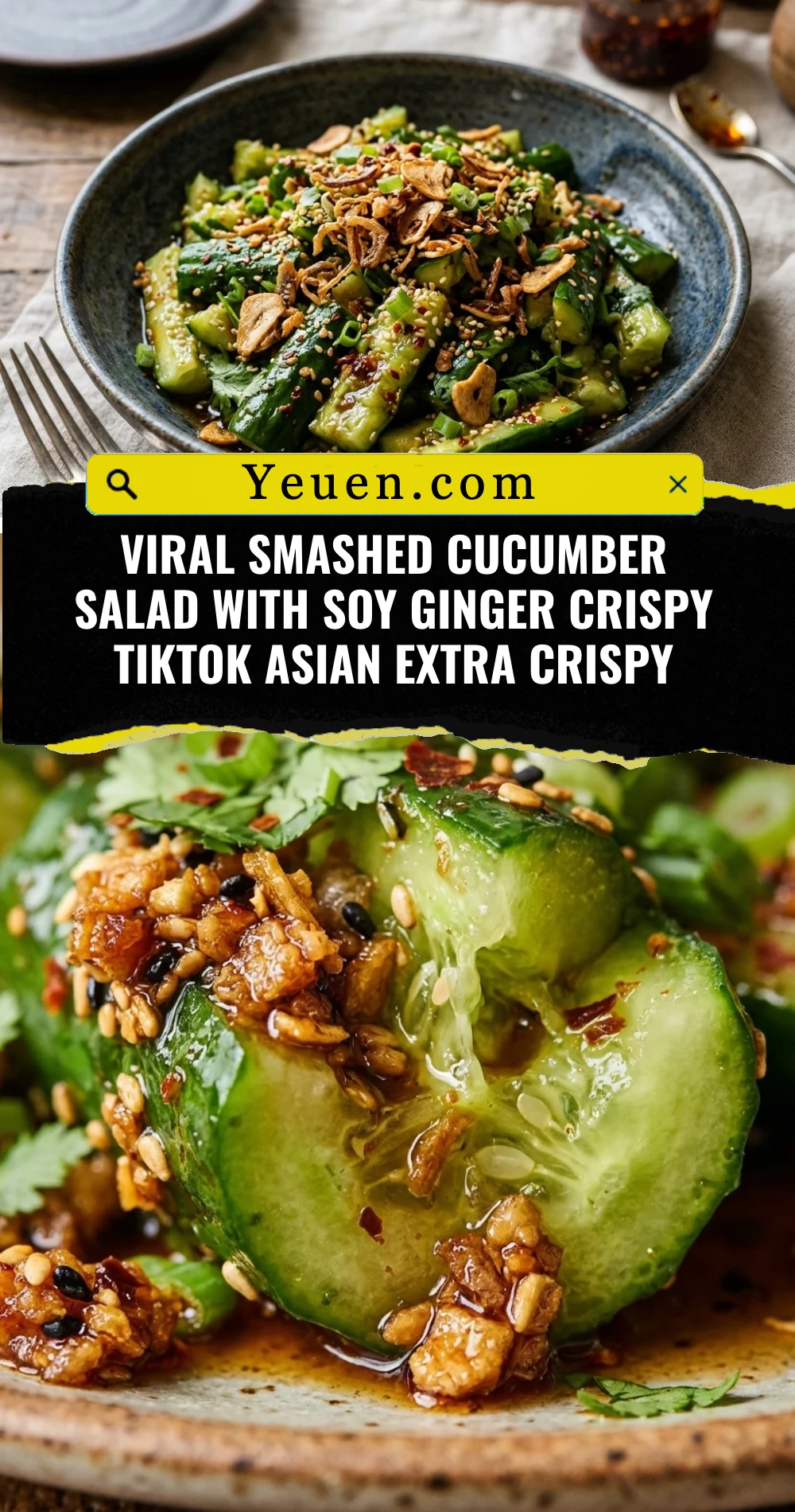 Viral Smashed Cucumber Salad With Soy Ginger Crispy TikTok Asian Extra Crispy