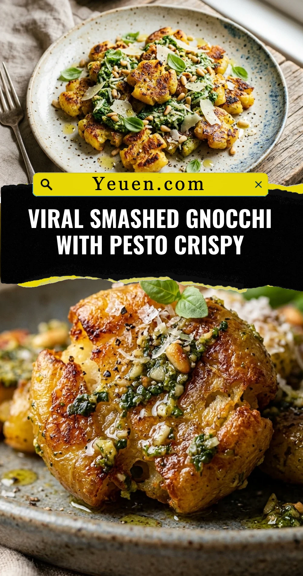 Viral Smashed Gnocchi With Pesto Crispy