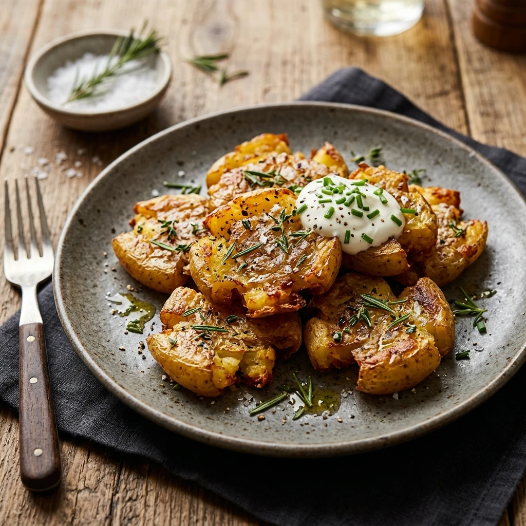 Viral Smashed Potatoes Blackstone Griddle Crispy