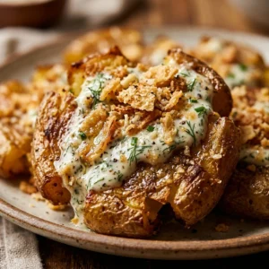 Viral Smashed Potatoes With Ranch Crispy