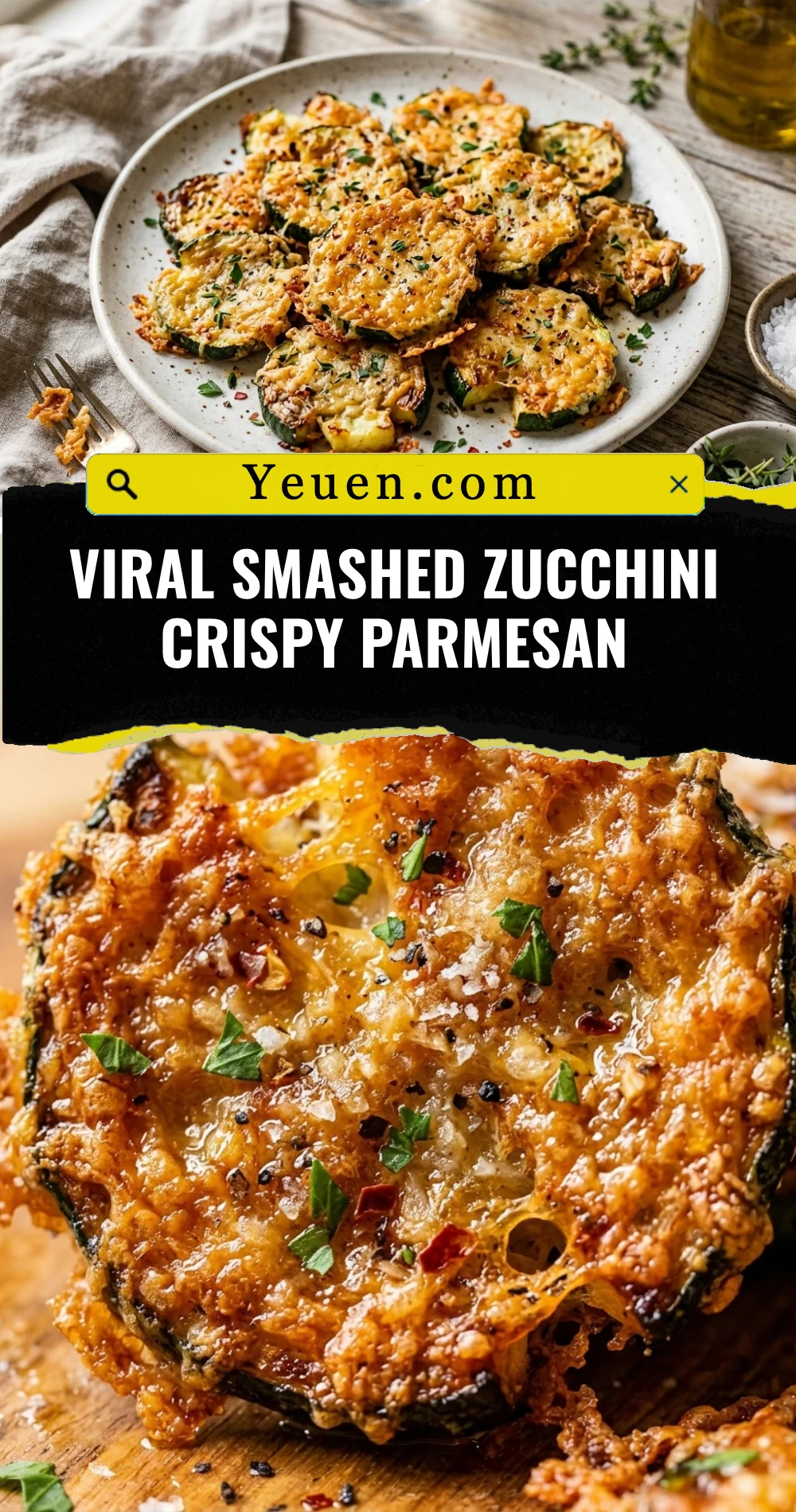 Viral Smashed Zucchini Crispy Parmesan