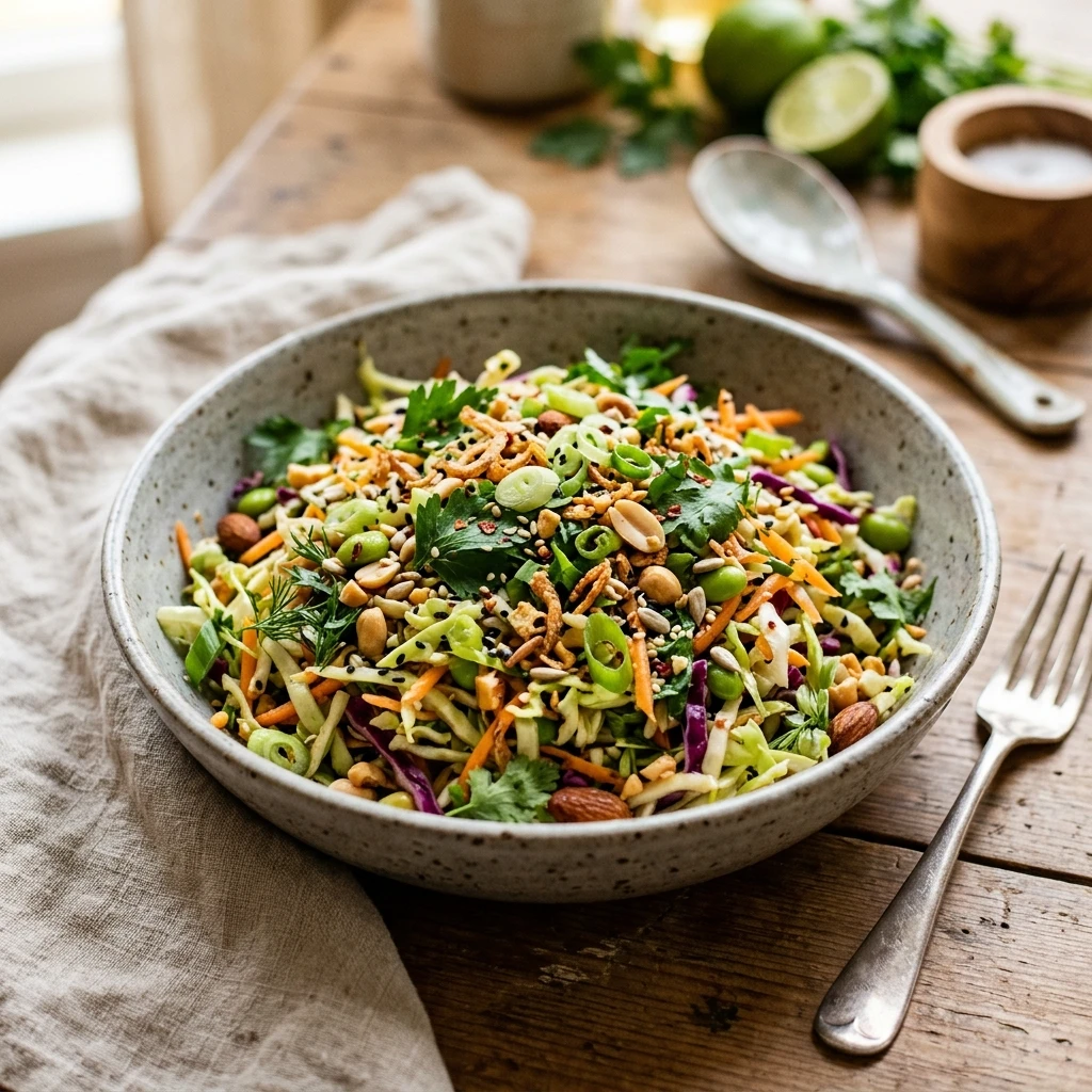 Viral TikTok Cabbage Salad Crunchy No Mayo Budget 2026 Healthy