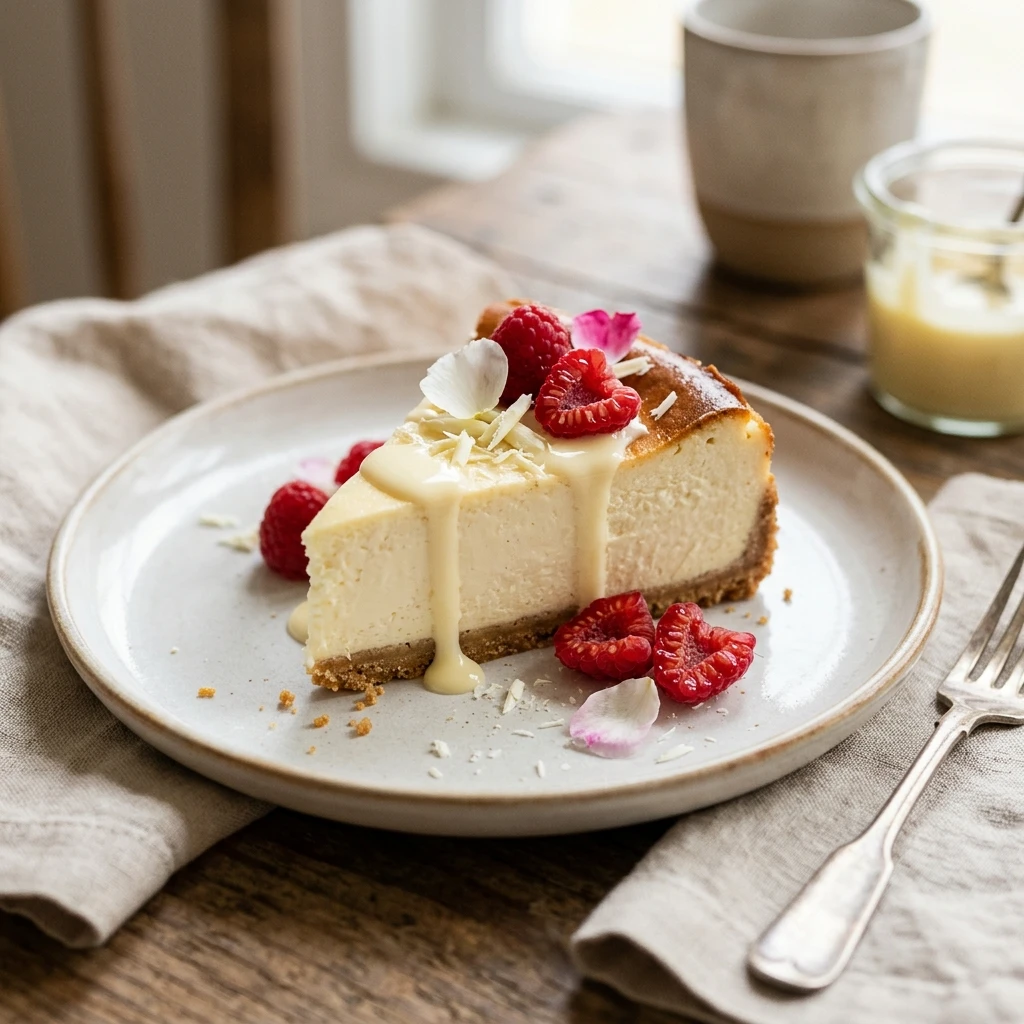 White Chocolate Cheesecake Creamy Baked Easy Flavored Viral No Fail Recipe