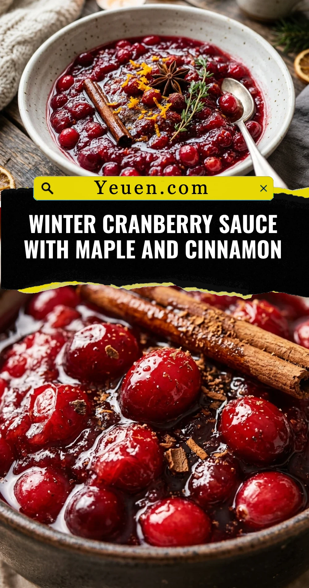 Winter Cranberry Sauce With Maple And Cinnamon