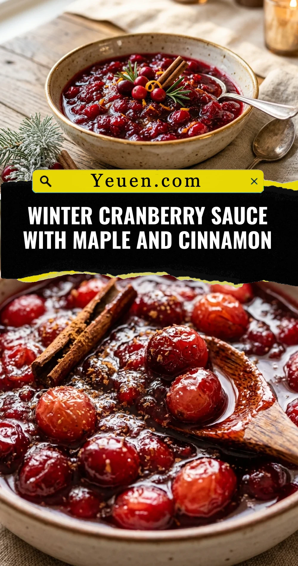 Winter Cranberry Sauce With Maple And Cinnamon
