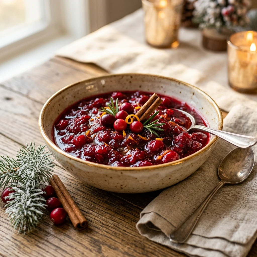 Winter Cranberry Sauce With Maple And Cinnamon