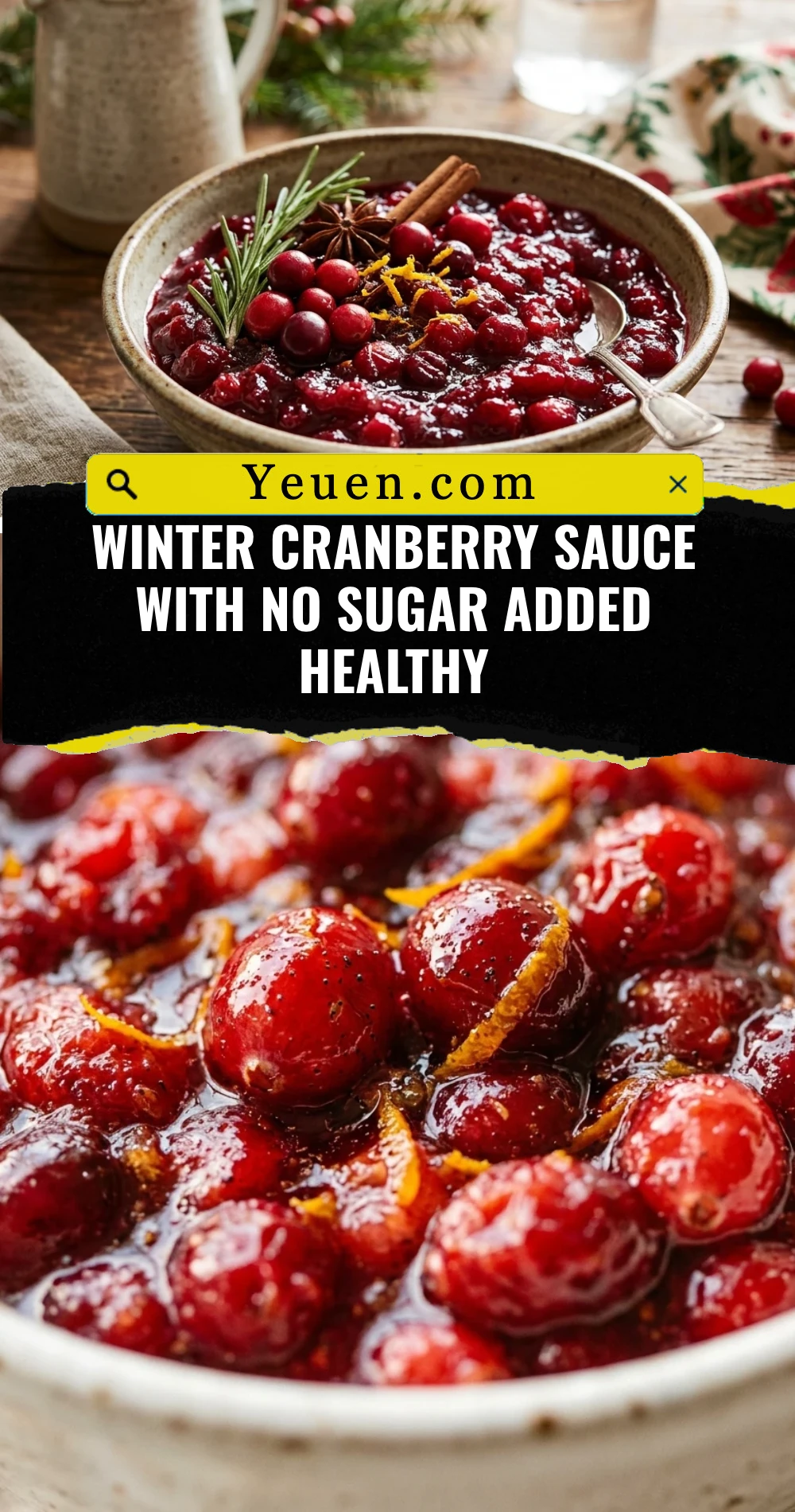 Winter Cranberry Sauce With No Sugar Added Healthy