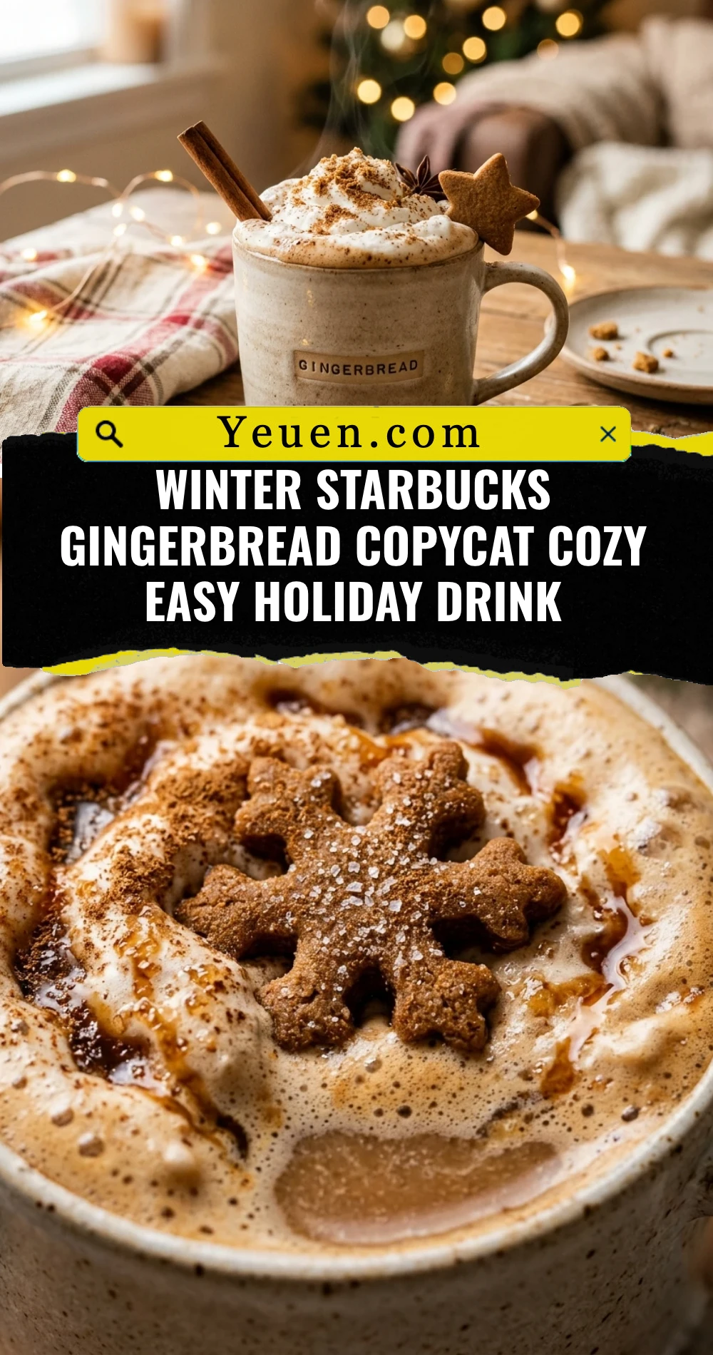 Winter Starbucks Gingerbread Copycat Cozy Easy Holiday Drink