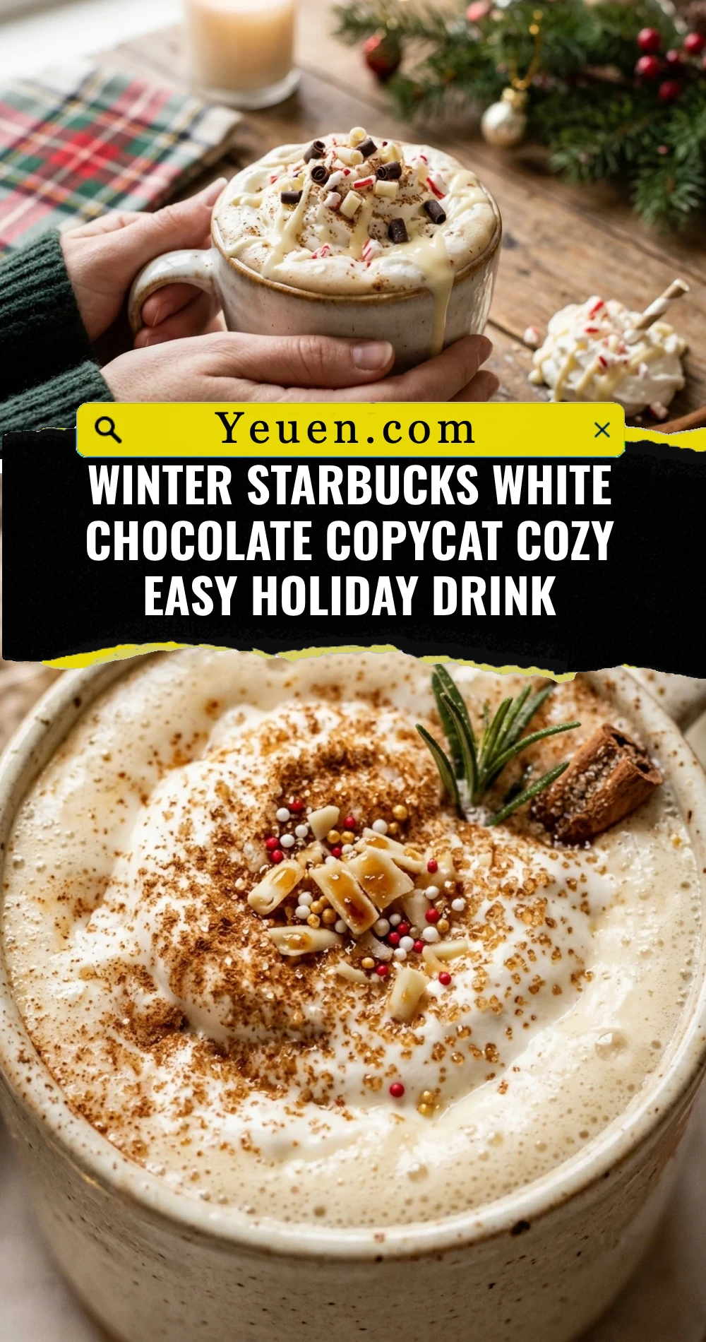 Winter Starbucks White Chocolate Copycat Cozy Easy Holiday Drink