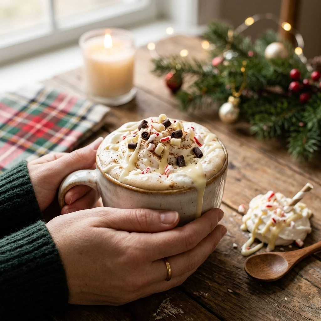 Winter Starbucks White Chocolate Copycat Cozy Easy Holiday Drink