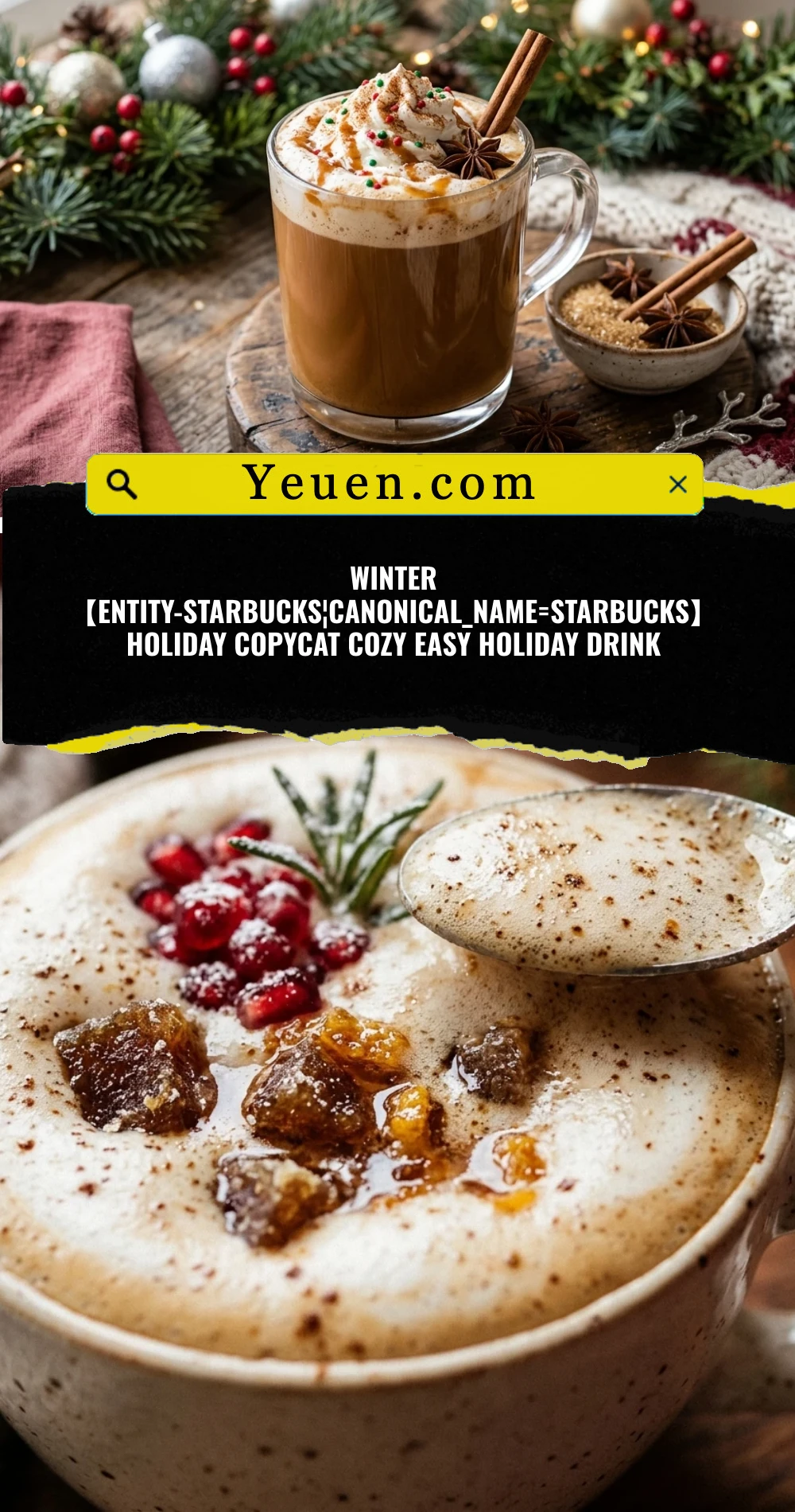 Winter 【entity-Starbucks¦canonical_name=Starbucks】 Holiday Copycat Cozy Easy Holiday Drink