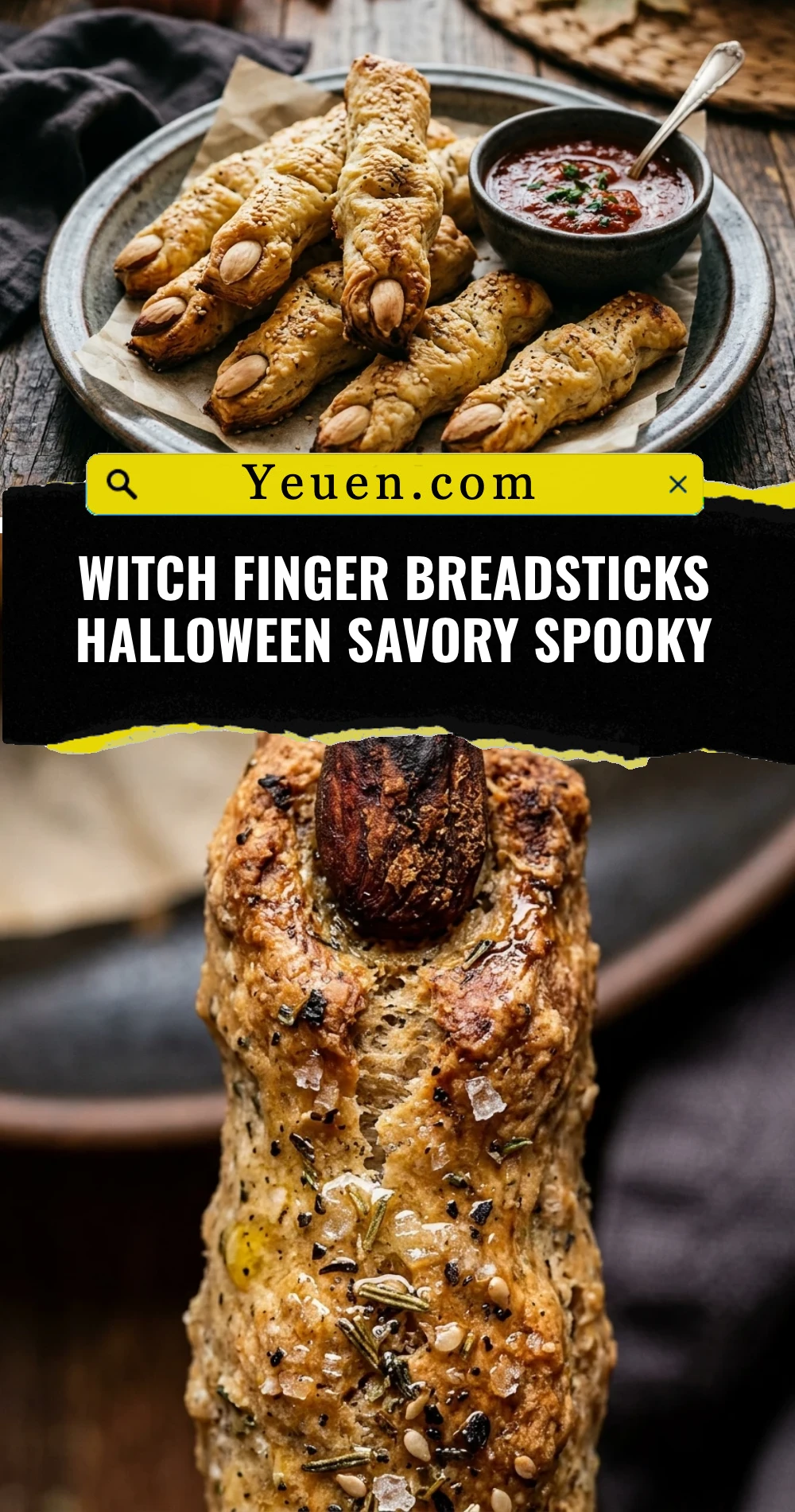 Witch Finger Breadsticks Halloween Savory Spooky