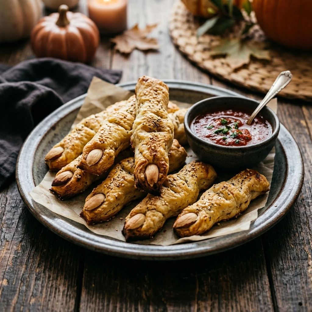 Witch Finger Breadsticks Halloween Savory Spooky
