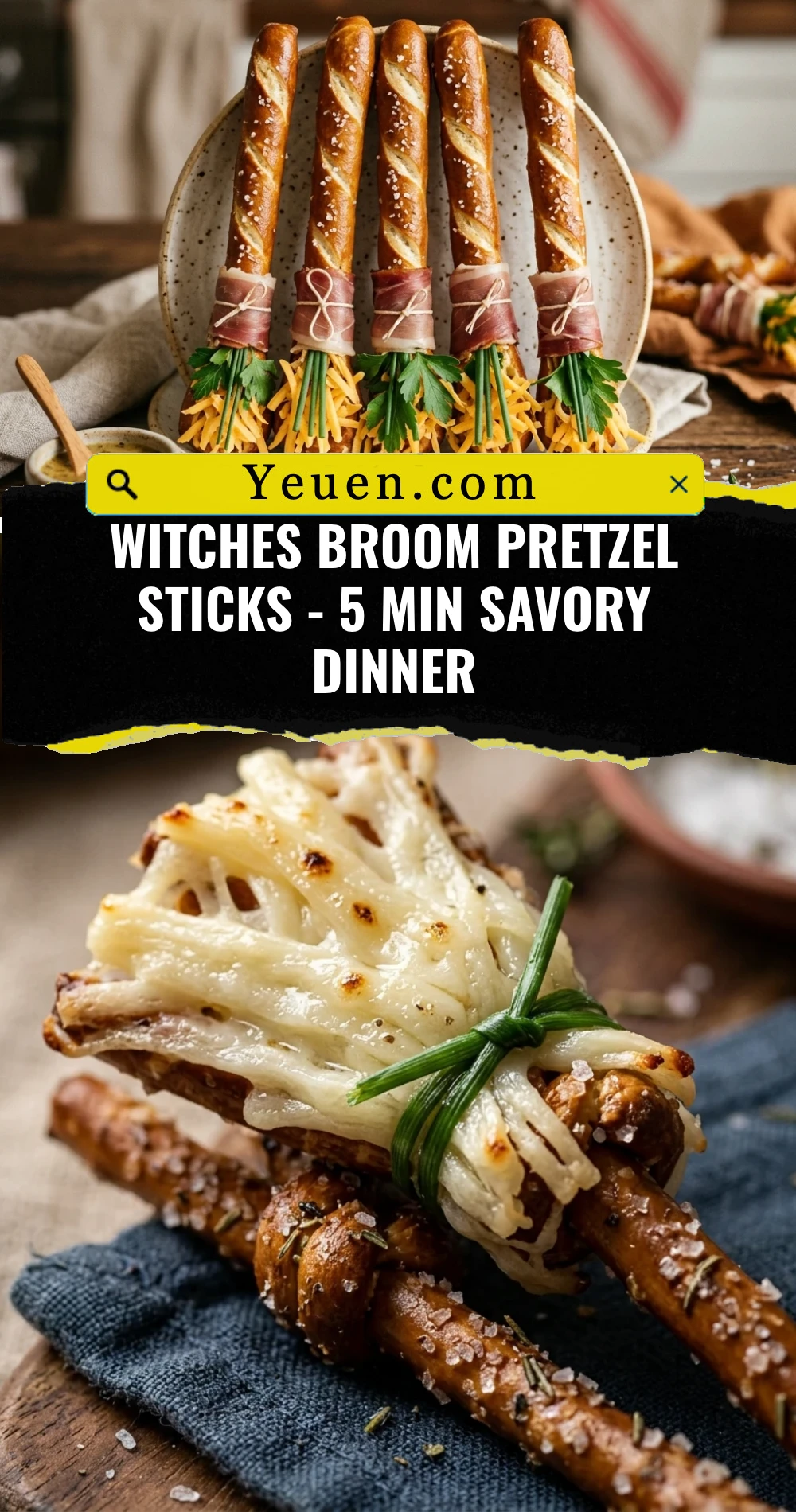 Witches Broom Pretzel Sticks - 5 Min Savory Dinner