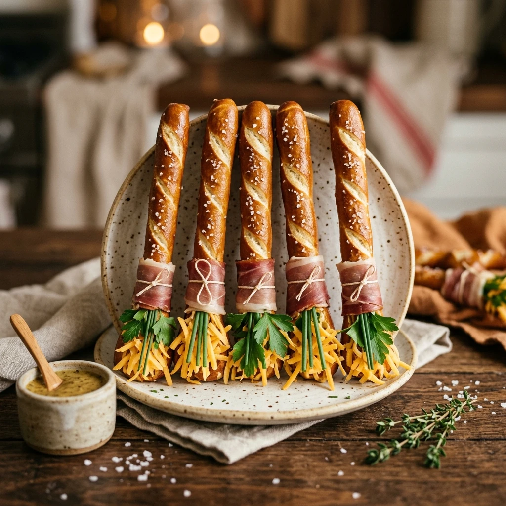 Witches Broom Pretzel Sticks - 5 Min Savory Dinner